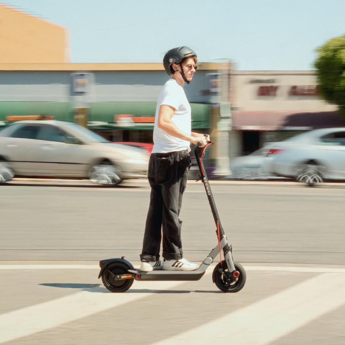 Rider on a Segway E3 Pro in the city